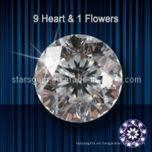 9 corazones y 1 estrella de flor de corte de zirconia cúbico